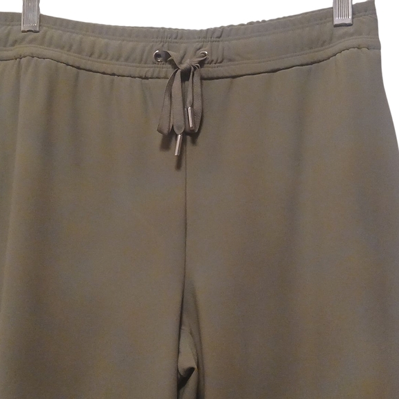 Joie - NWT Olive Green Straight Leg Pants W/ Tie String, Elastic Waist, Size P/S - Picture 2 of 9